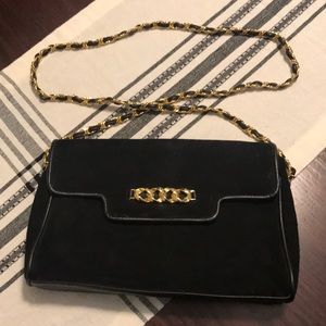 Amanda Smith gold/black suede evening bag